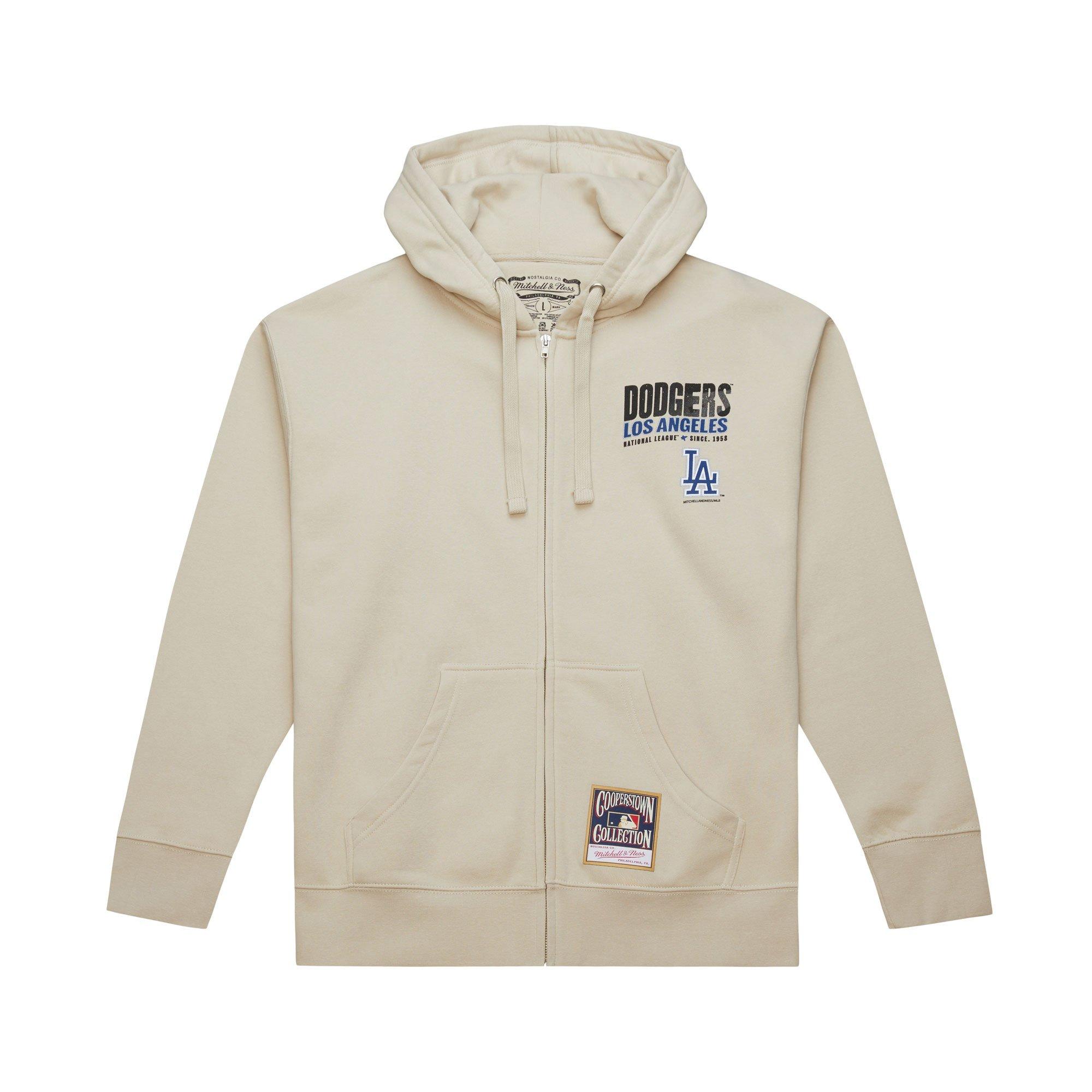 Mitchell & Ness Los Angeles Dodgers Cityscape Fleece Hoodie - Cream - CREAM